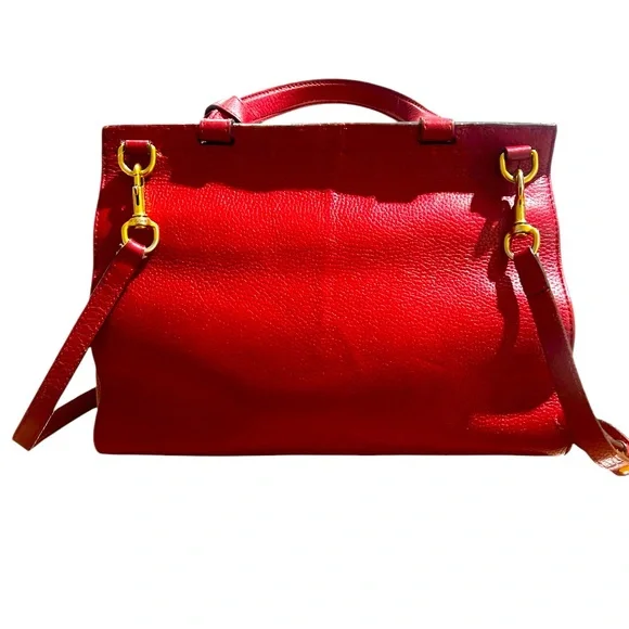 Gucci Calfskin Small GG Marmont Top Handle Bag in Vulcanic Red - Picture 4 of 16